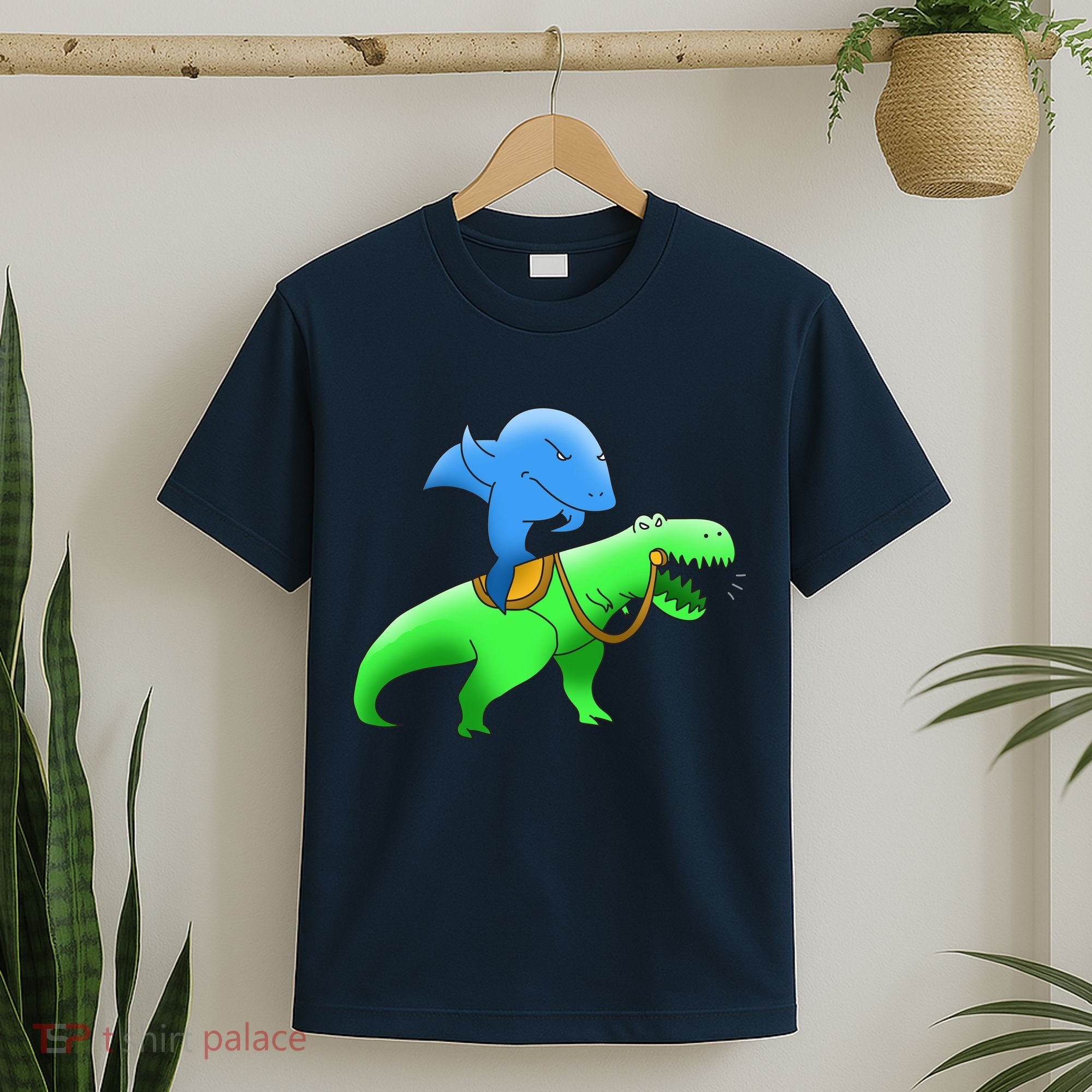 T-Rex Riding A Shark T-Shirt