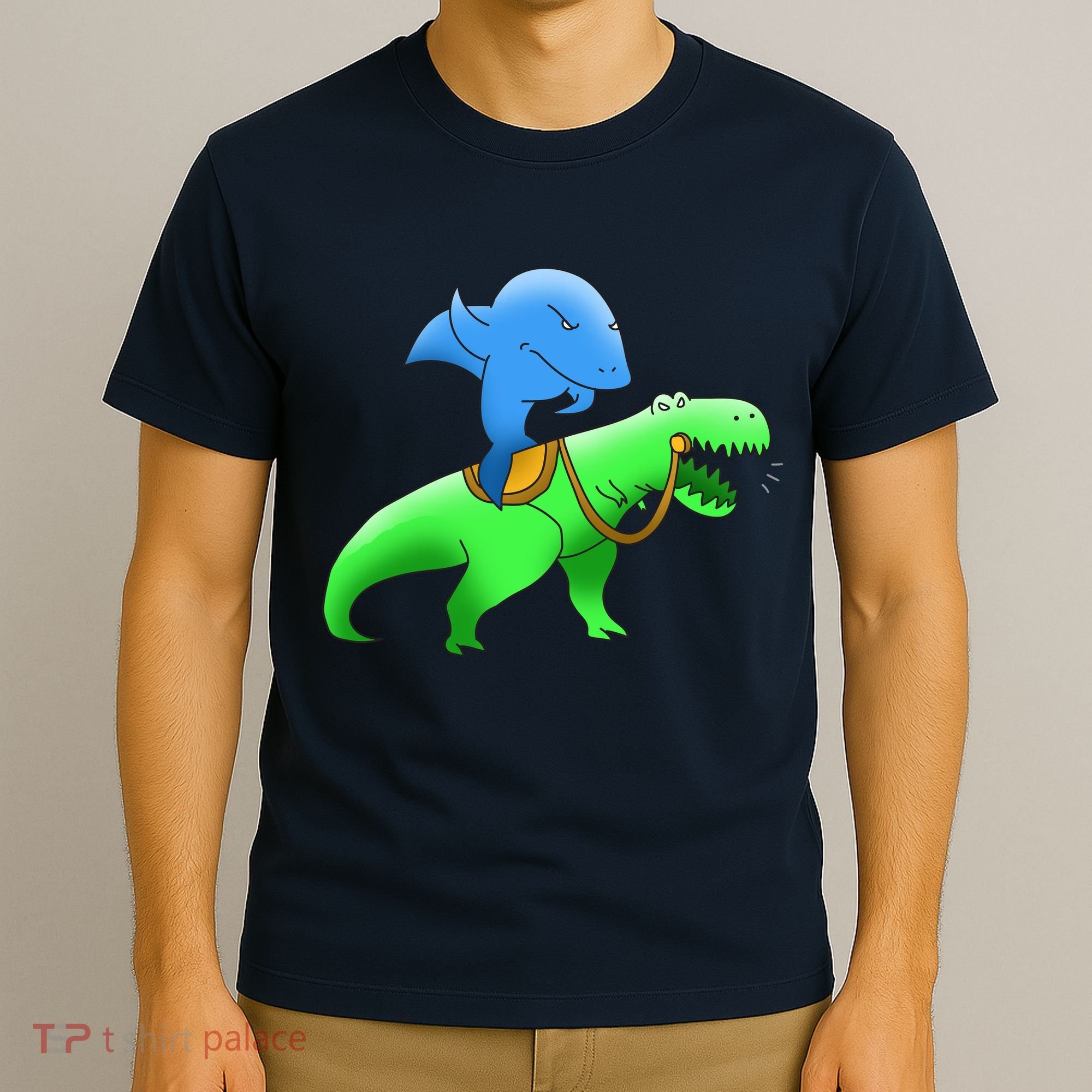 T-Rex Riding A Shark T-Shirt