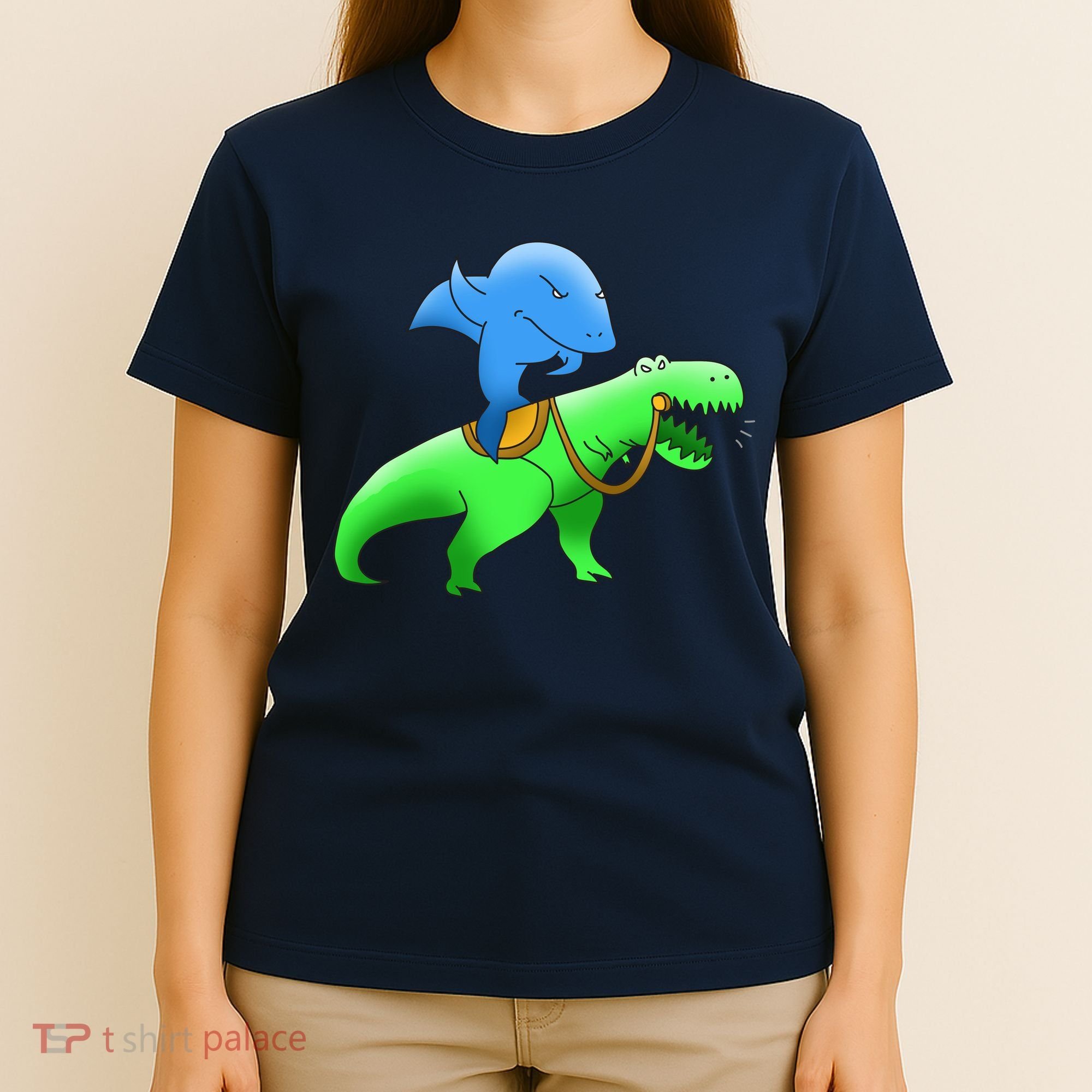 T-Rex Riding A Shark T-Shirt