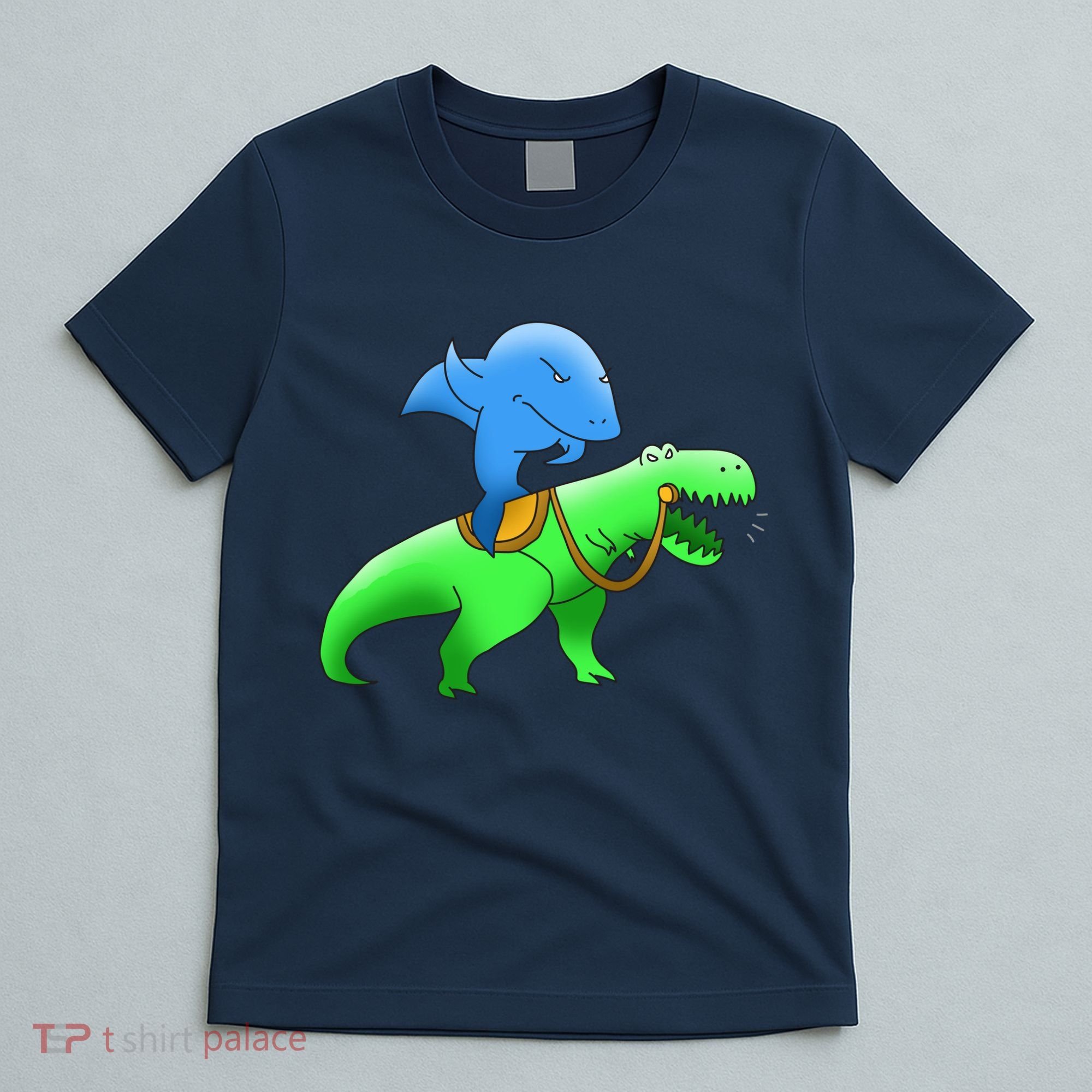 T-Rex Riding A Shark T-Shirt