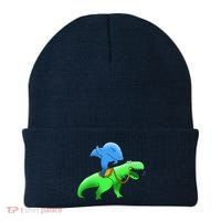 T-Rex Riding A Shark Beanie thumb 0
