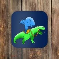 T-Rex Riding A Shark Coaster thumb 0