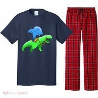 T-Rex Riding A Shark Pajama Set thumb 0
