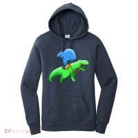 T-Rex Riding A Shark Women's Hoodie thumb 0
