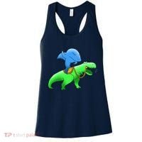 T-Rex Riding A Shark Women's Tank Top thumb 0