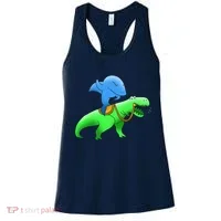 T-Rex Riding A Shark Women's Tank Top thumb 0