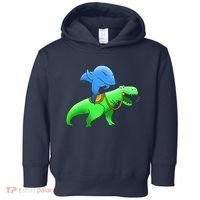T-Rex Riding A Shark Toddler Hoodie thumb 0