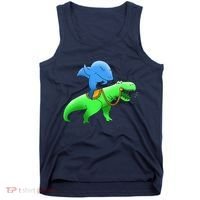 T-Rex Riding A Shark Tank Top thumb 0