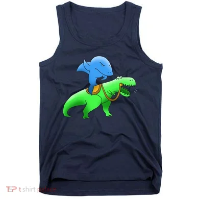 T-Rex Riding A Shark Tank Top