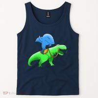 T-Rex Riding A Shark Tank Top thumb 2