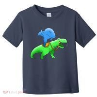 T-Rex Riding A Shark Toddler T-Shirt thumb 0