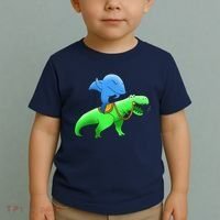 T-Rex Riding A Shark Toddler T-Shirt thumb 2