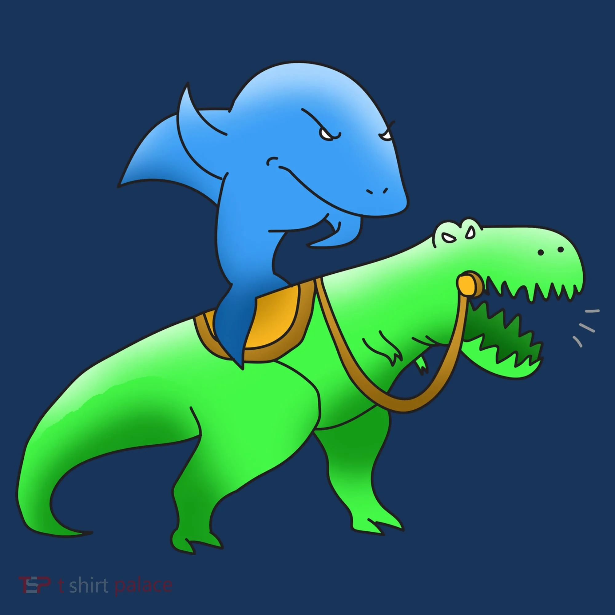 T-Rex Riding A Shark Women's T-Shirt