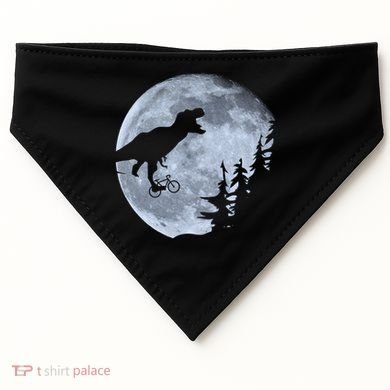 T-Rex Riding To The Moon  USA-Made Doggie Bandana
