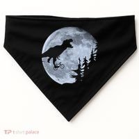T-Rex Riding To The Moon  USA-Made Doggie Bandana thumb 0