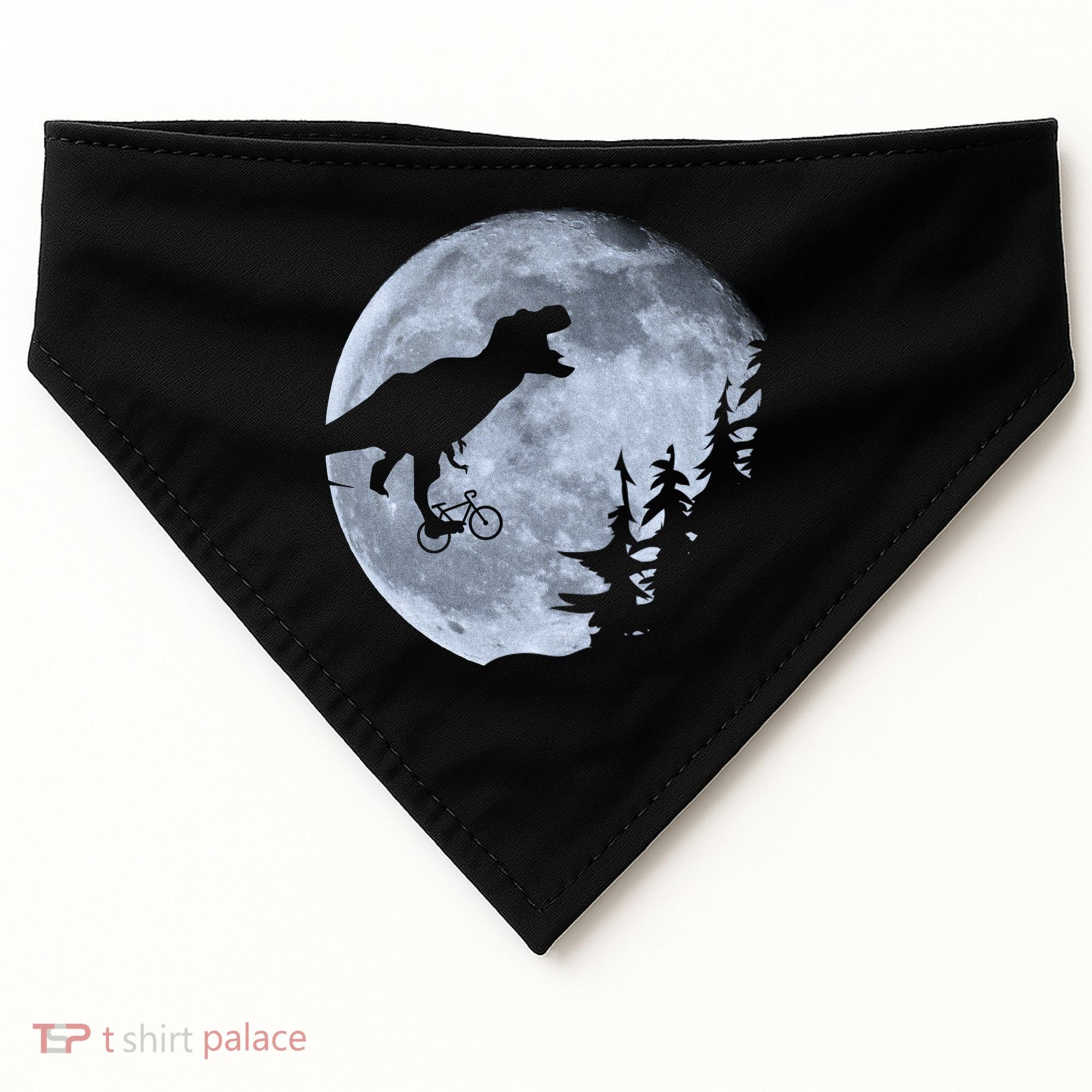 T-Rex Riding To The Moon  USA-Made Doggie Bandana