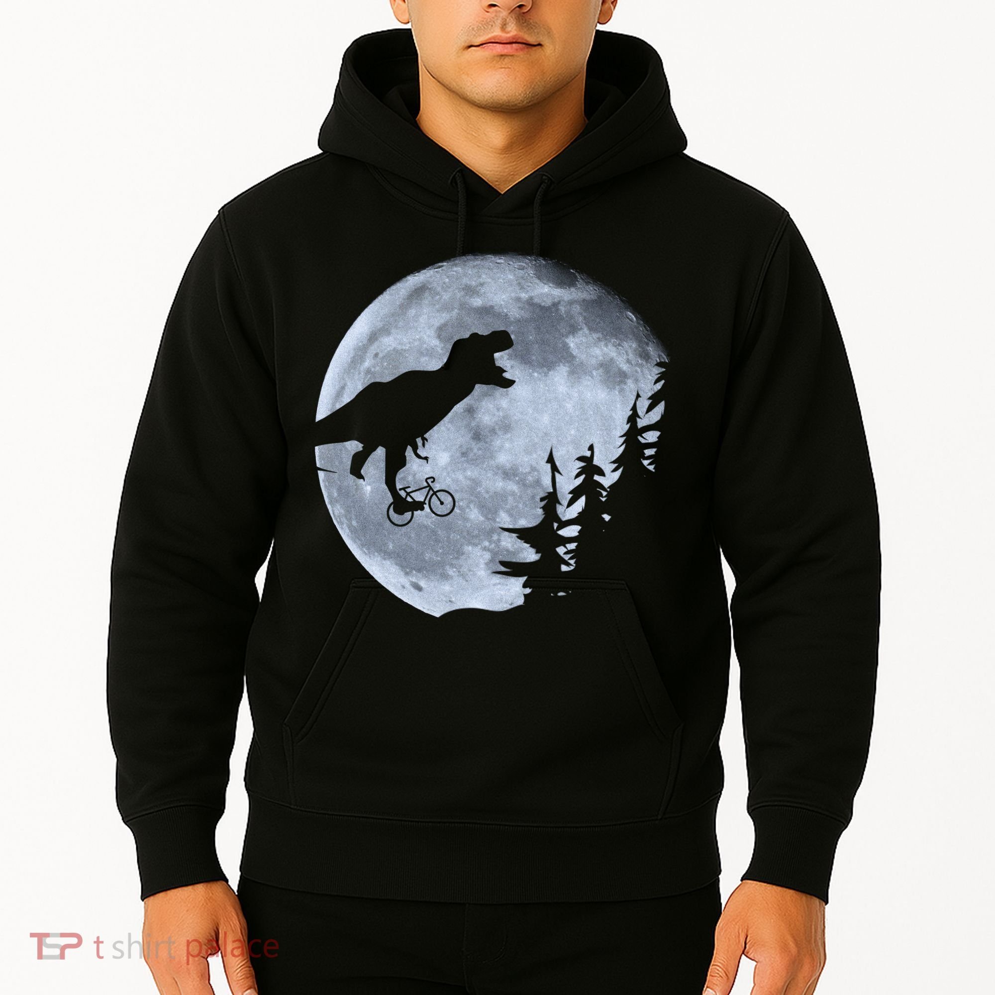 T-Rex Riding To The Moon  Hoodie