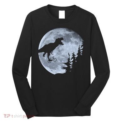 T-Rex Riding To The Moon  Long Sleeve Shirt