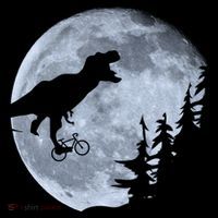 T-Rex Riding To The Moon  Long Sleeve Shirt thumb 2