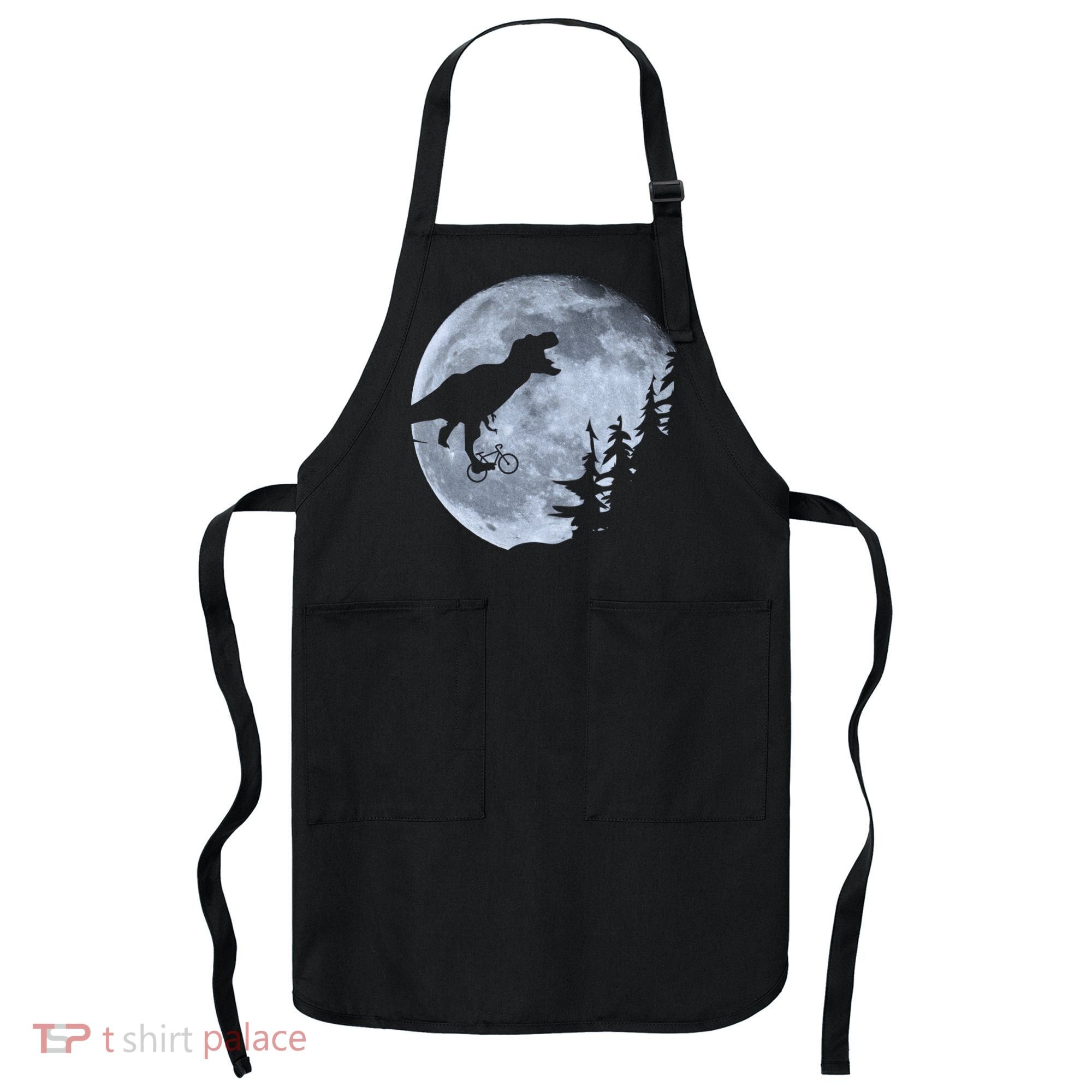 T-Rex Riding To The Moon  Apron