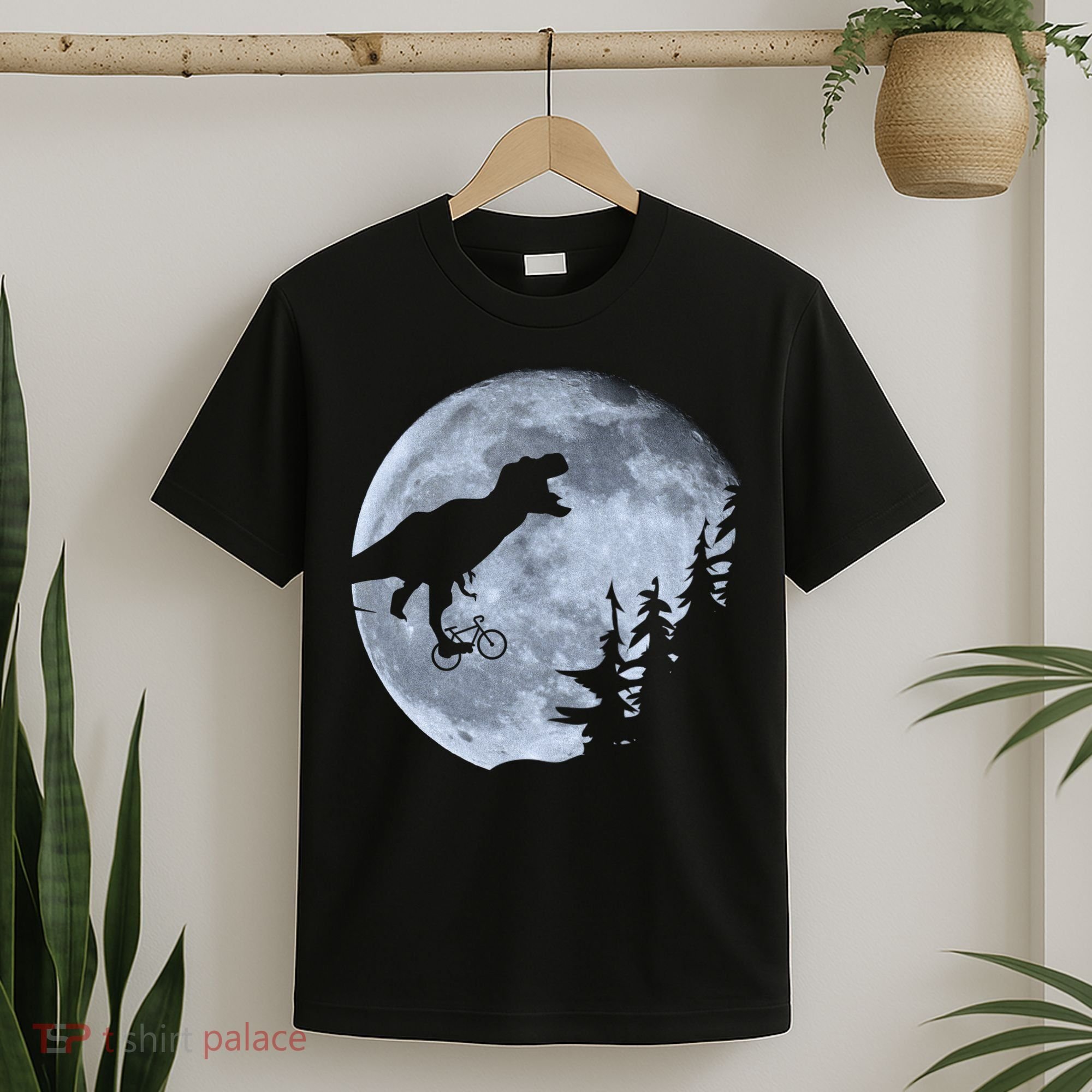 T-Rex Riding To The Moon  T-Shirt