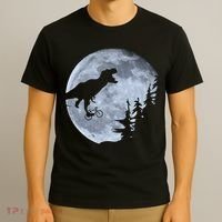 T-Rex Riding To The Moon  T-Shirt thumb 3