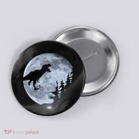 T-Rex Riding To The Moon  Button thumb 0