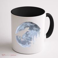 T-Rex Riding To The Moon  Coffee Mug thumb 1