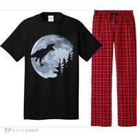 T-Rex Riding To The Moon  Pajama Set thumb 0