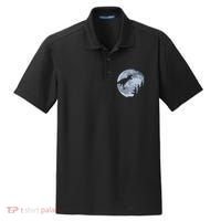 T-Rex Riding To The Moon  Dry Zone Grid Polo thumb 0