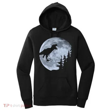 T-Rex Riding To The Moon  Women's Hoodie