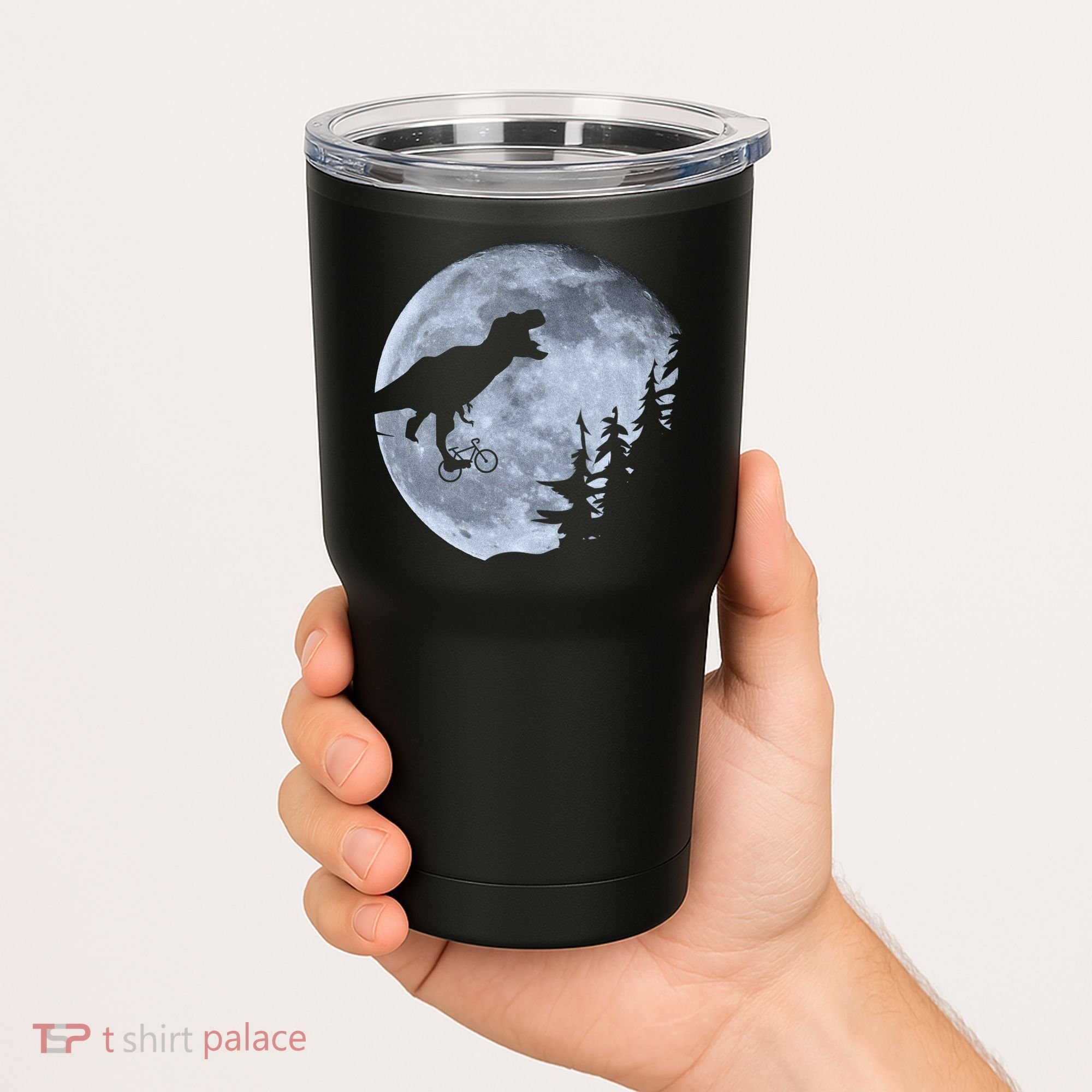 T-Rex Riding To The Moon  Tumbler