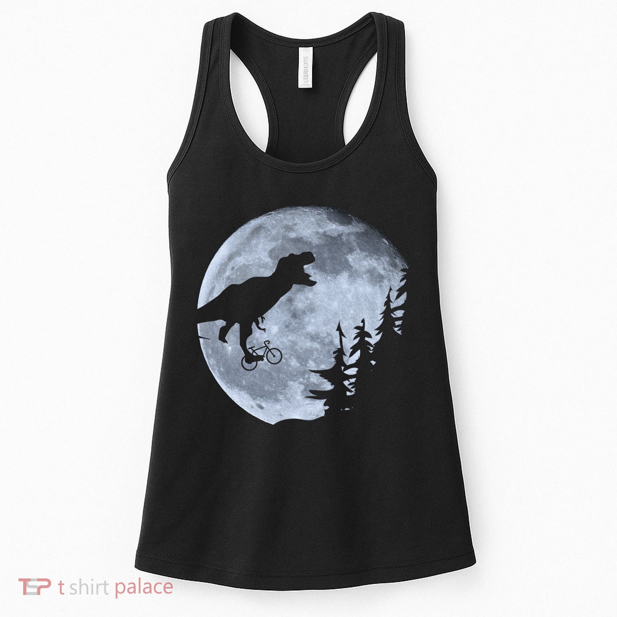 T-Rex Riding To The Moon  Women's Tank Top