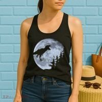 T-Rex Riding To The Moon  Women's Tank Top thumb 2