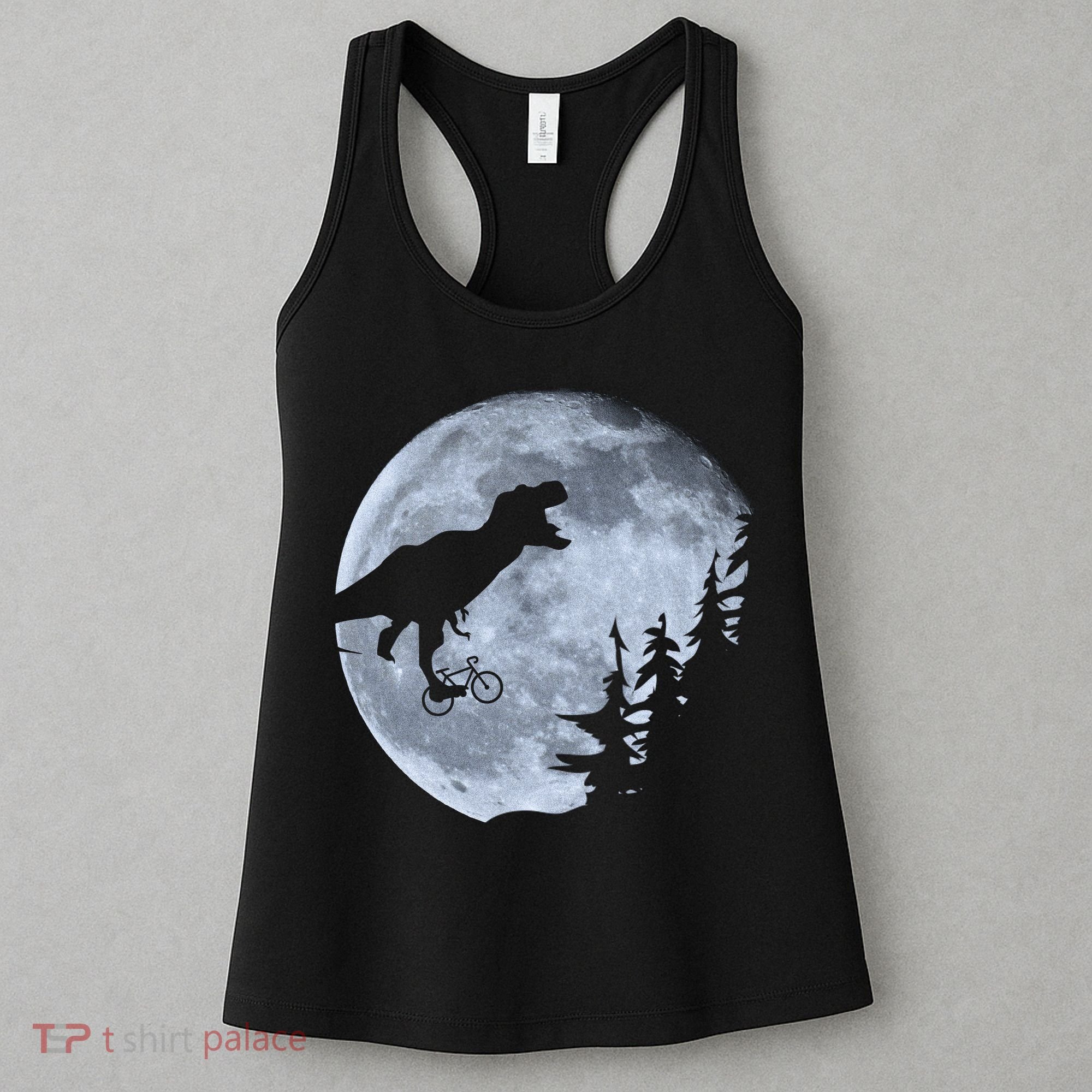 T-Rex Riding To The Moon  Women's Tank Top