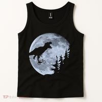 T-Rex Riding To The Moon  Tank Top thumb 2