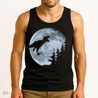 T-Rex Riding To The Moon  Tank Top thumb 3