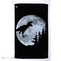 T-Rex Riding To The Moon  Golf Towel thumb 0