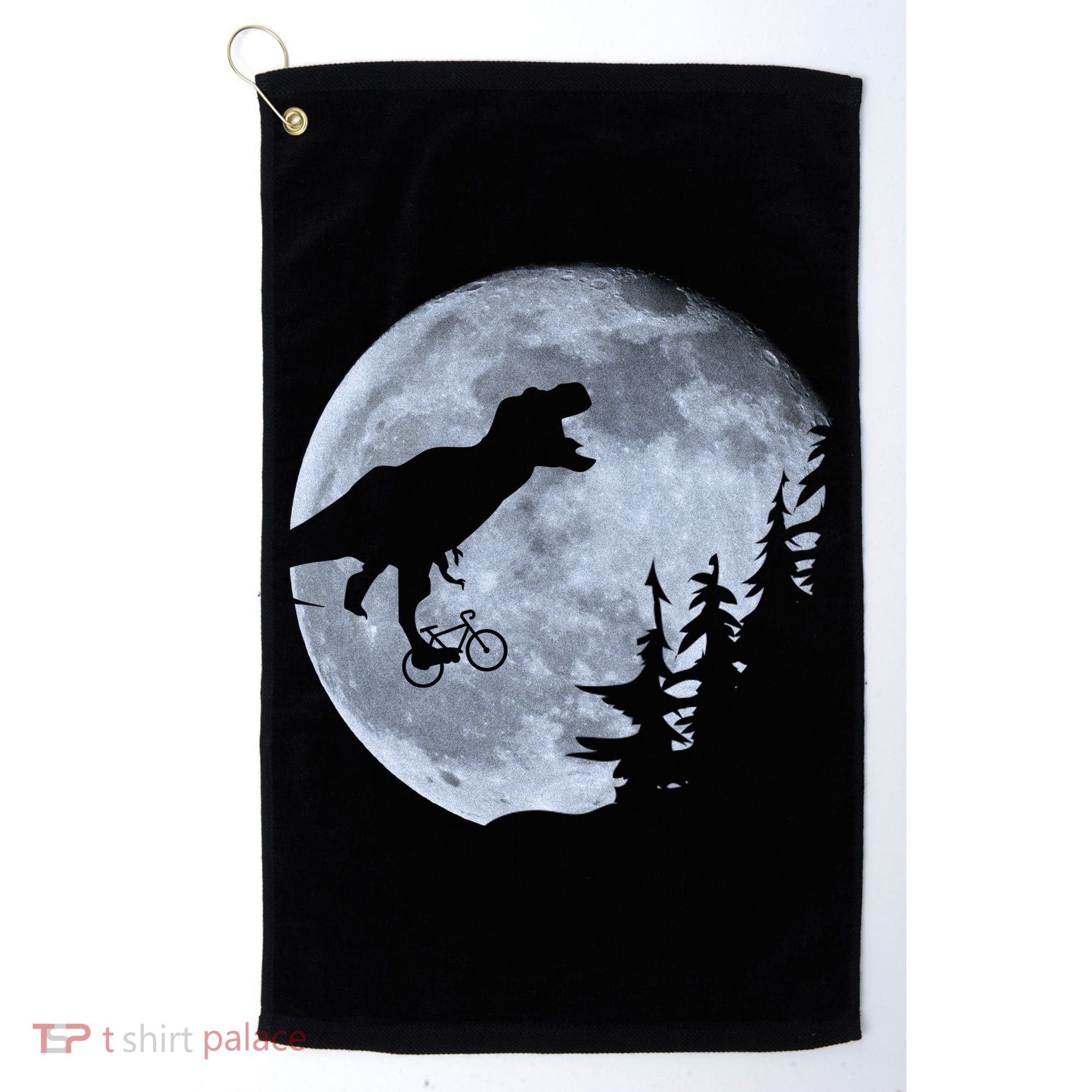 T-Rex Riding To The Moon  Golf Towel