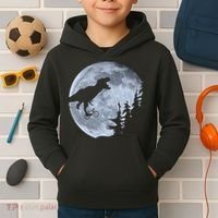 T-Rex Riding To The Moon  Kids Hoodie thumb 2