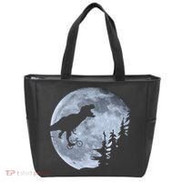 T-Rex Riding To The Moon  Tote Bag thumb 0