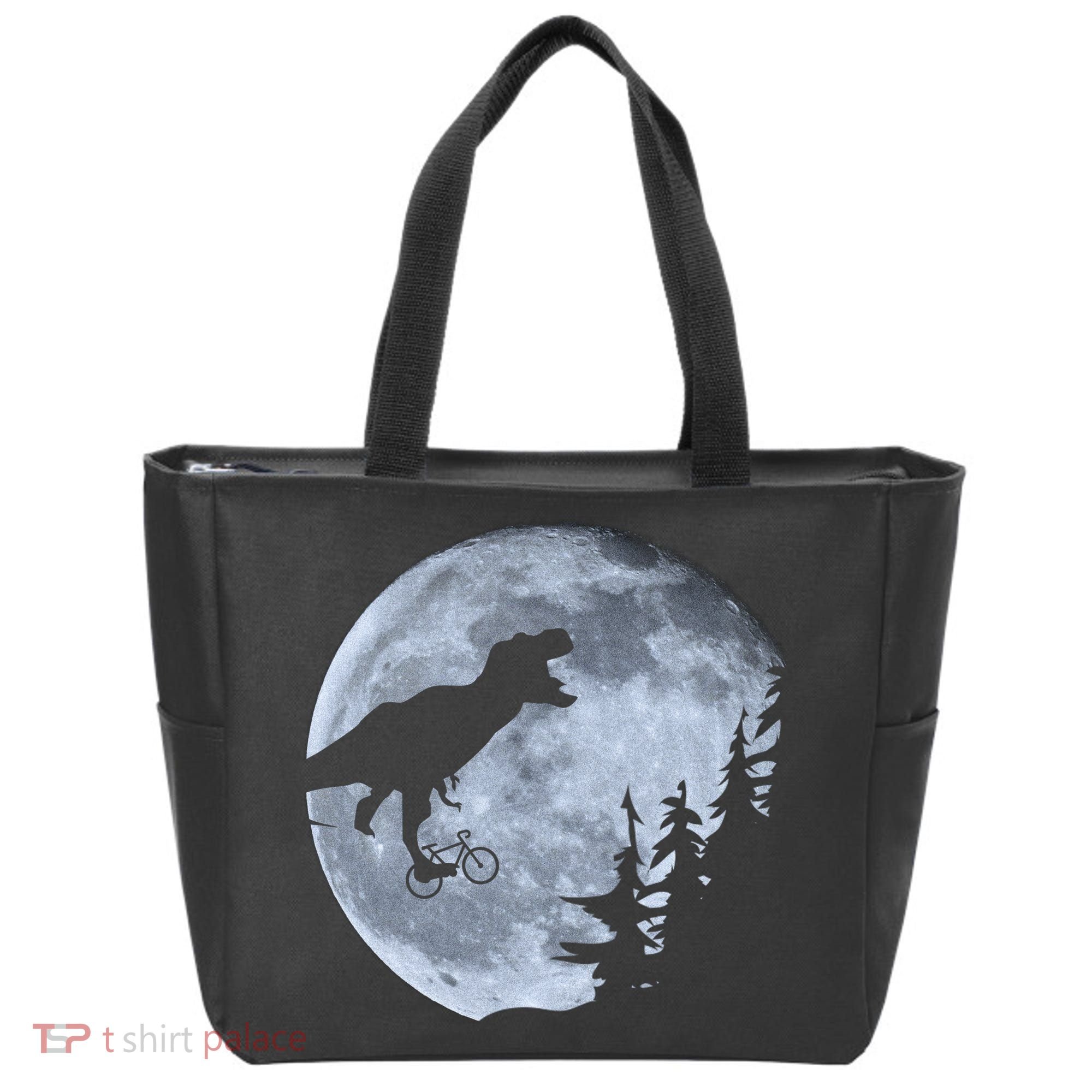 T-Rex Riding To The Moon  Tote Bag