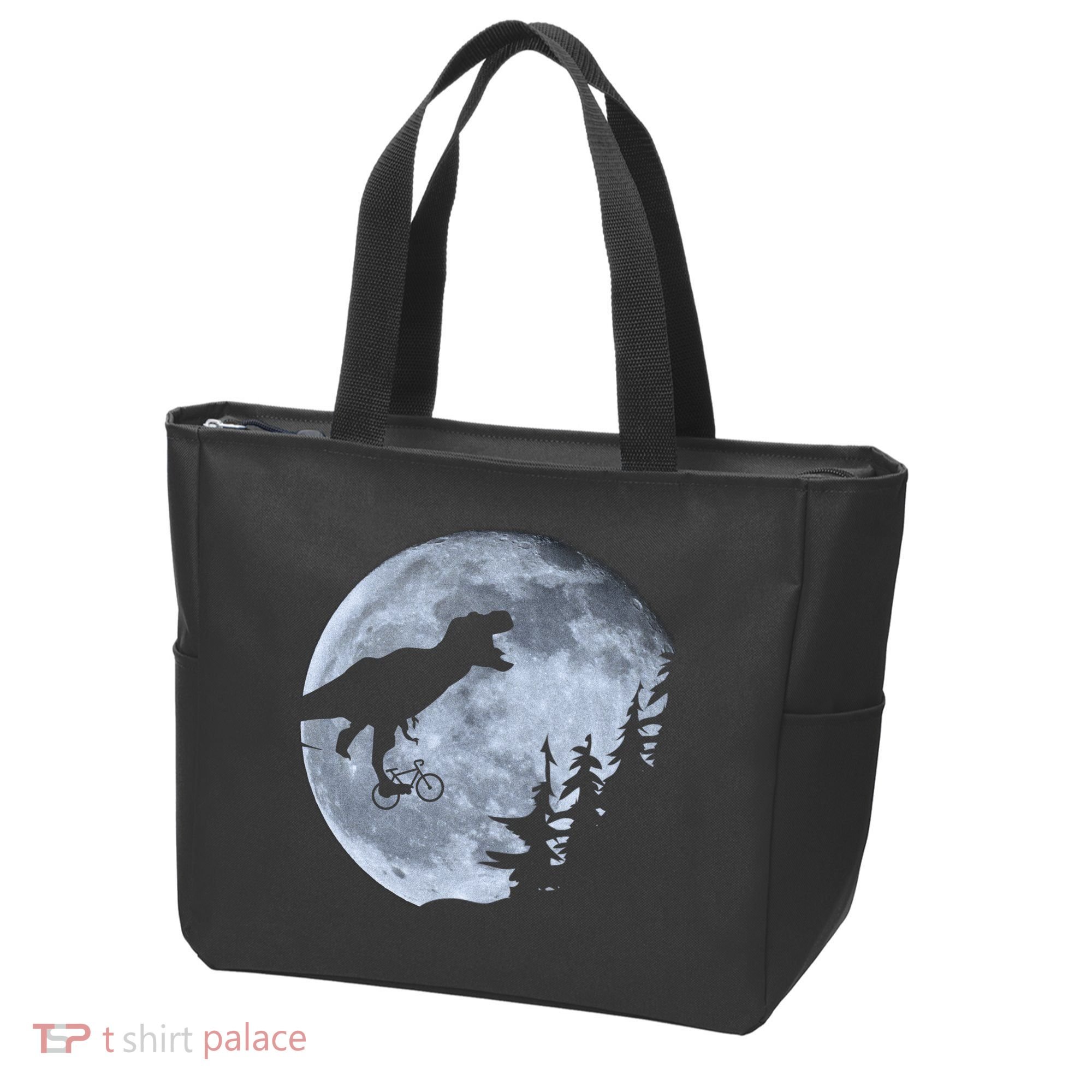 T-Rex Riding To The Moon  Tote Bag