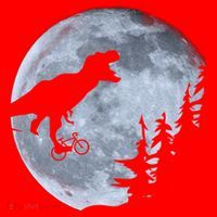 T-Rex Riding To The Moon  Santa Hat thumb 1