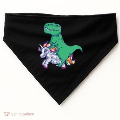 T-Rex Riding Unicorn USA-Made Doggie Bandana