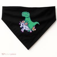 T-Rex Riding Unicorn USA-Made Doggie Bandana thumb 0