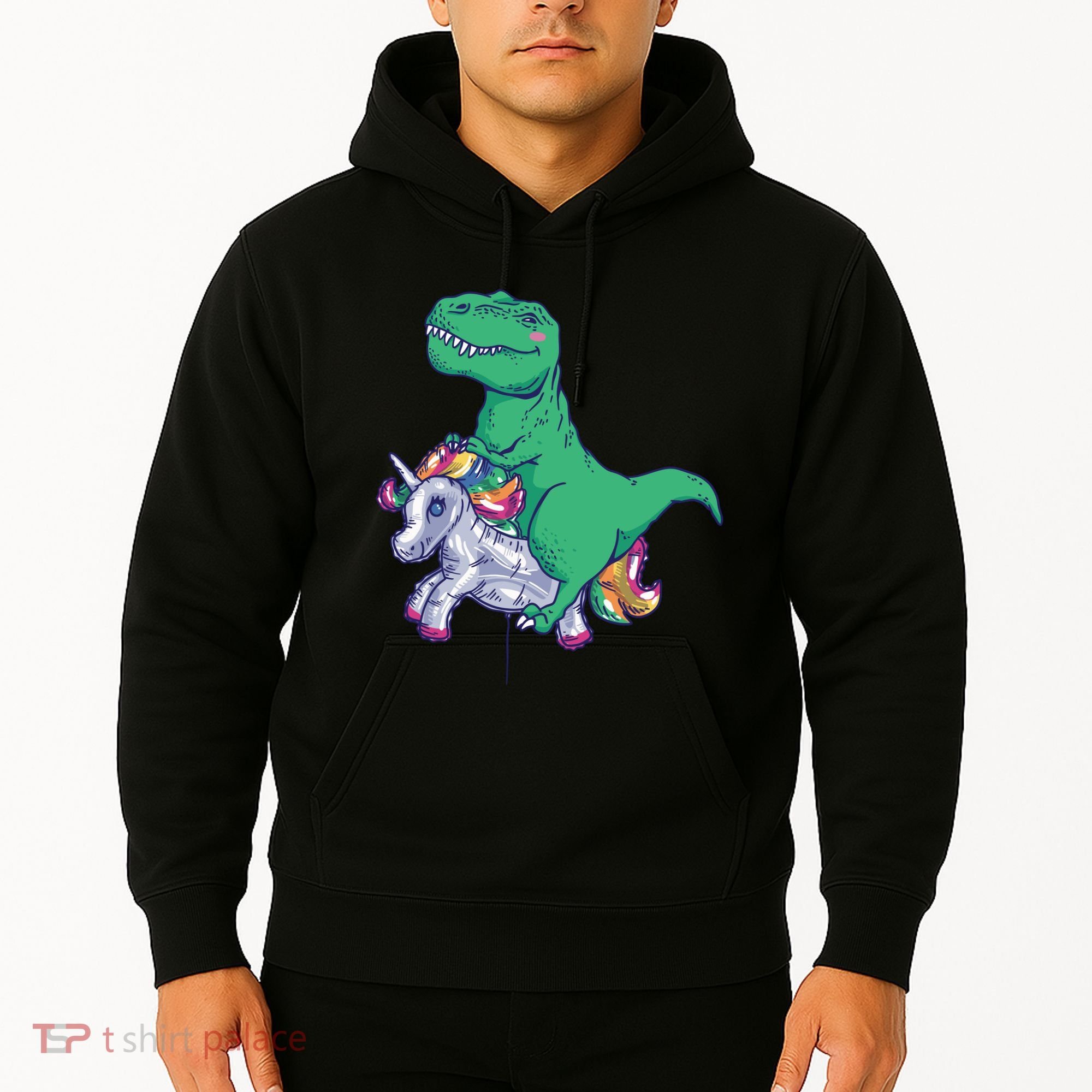 T-Rex Riding Unicorn Hoodie