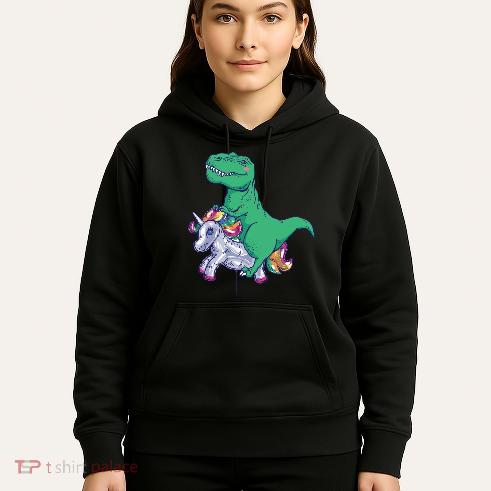 T-Rex Riding Unicorn Hoodie