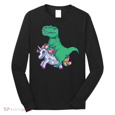 T-Rex Riding Unicorn Long Sleeve Shirt