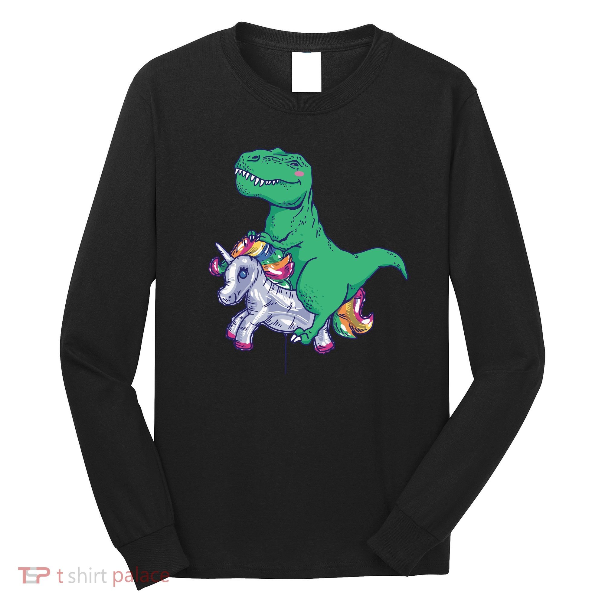 T-Rex Riding Unicorn Long Sleeve Shirt